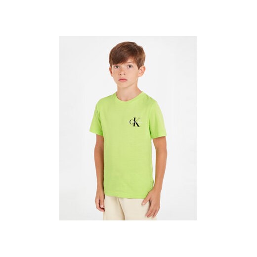 Calvin Klein Jeans T-Shirt Monogram IB0IB01231 Zielony Regular Fit ze sklepu MODIVO w kategorii T-shirty chłopięce - zdjęcie 169565970
