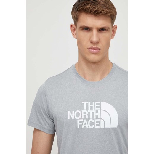 The North Face t-shirt sportowy Reaxion Easy kolor szary z nadrukiem NF0A4CDVX8A1 ze sklepu ANSWEAR.com w kategorii T-shirty męskie - zdjęcie 169567664