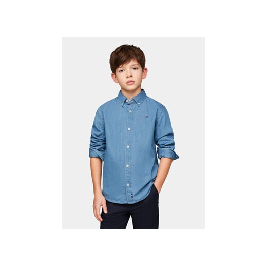 Tommy Hilfiger Koszula jeansowa Chambray KB0KB08730 Niebieski Regular Fit ze sklepu MODIVO w kategorii Koszule chłopięce - zdjęcie 169570191
