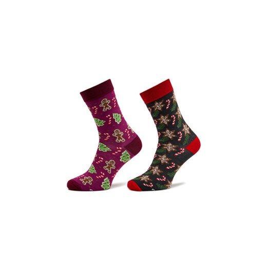Rainbow Socks Zestaw 2 par wysokich skarpet męskich Xmas Socks Balls Adults Gifts Pak 2 Zielony ze sklepu MODIVO w kategorii Skarpetki męskie - zdjęcie 169570511