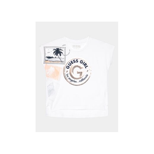 Guess T-Shirt J4GI11 K6YW4 Biały Regular Fit ze sklepu MODIVO w kategorii Bluzki dziewczęce - zdjęcie 169570693