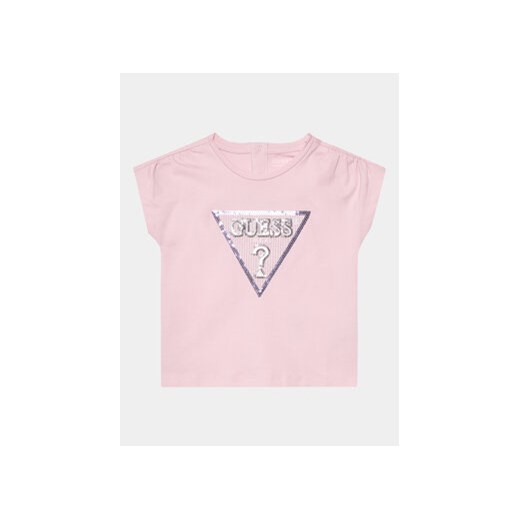 Guess T-Shirt K4GI11 K6YW4 Różowy Regular Fit ze sklepu MODIVO w kategorii Bluzki dziewczęce - zdjęcie 169570720