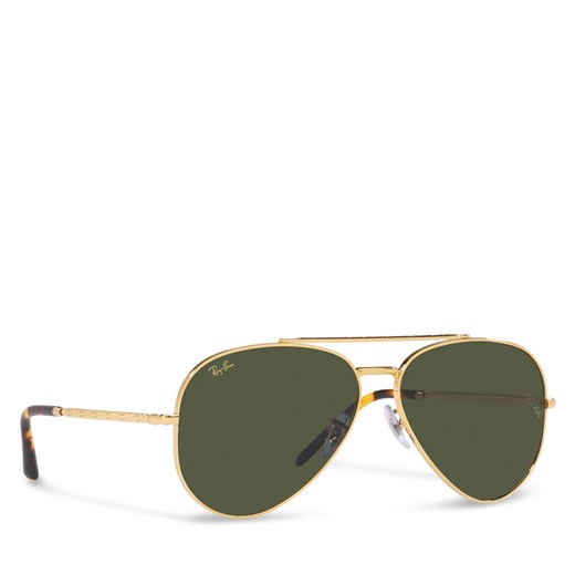 Okulary przeciwsłoneczne Ray-Ban New Aviator 0RB3625 919631 Legend Gold/Green ze sklepu eobuwie.pl w kategorii Okulary przeciwsłoneczne męskie - zdjęcie 169585431