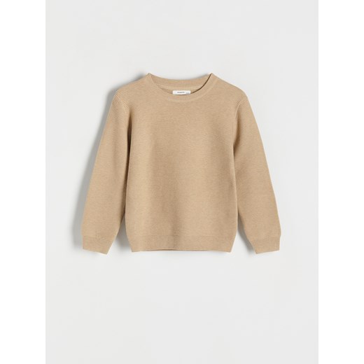 Reserved - Strukturalny sweter z bawełną - beżowy ze sklepu Reserved w kategorii Swetry chłopięce - zdjęcie 169589131