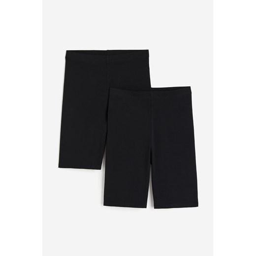 H & M - Krótkie legginsy 2-pak - Czarny ze sklepu H&M w kategorii Szorty - zdjęcie 169590500