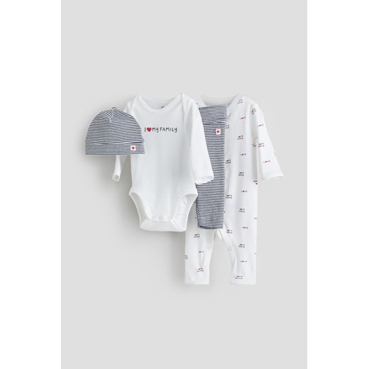 H & M - Zestaw podarunkowy 4-częściowy - Biały ze sklepu H&M w kategorii Odzież dla niemowląt - zdjęcie 169590520