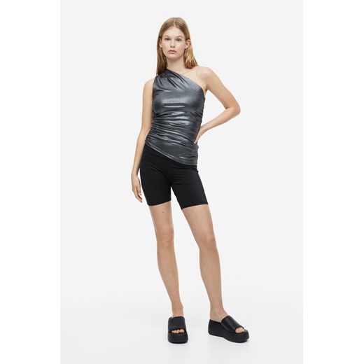 H & M - Marszczony top na jedno ramię - Czarny ze sklepu H&M w kategorii Bluzki damskie - zdjęcie 169590752