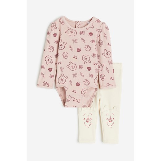 H & M - Bawełniany komplet 2-częściowy - Różowy ze sklepu H&M w kategorii Komplety niemowlęce - zdjęcie 169590761