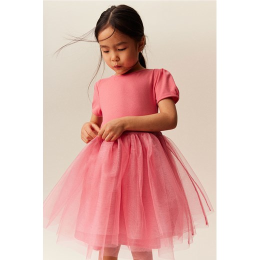 H & M - Sukienka z tiulowym dołem - Różowy ze sklepu H&M w kategorii Sukienki dziewczęce - zdjęcie 169590771