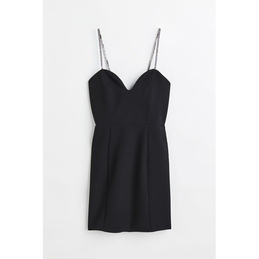 H & M - Sukienka na ramiączkach ze strassu - Czarny H & M 40 H&M