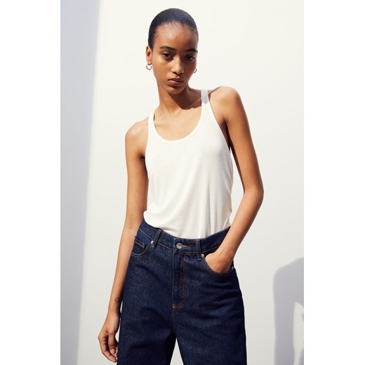 H & M - Koszulka z lyocellu - Biały ze sklepu H&M w kategorii Bluzki damskie - zdjęcie 169590950