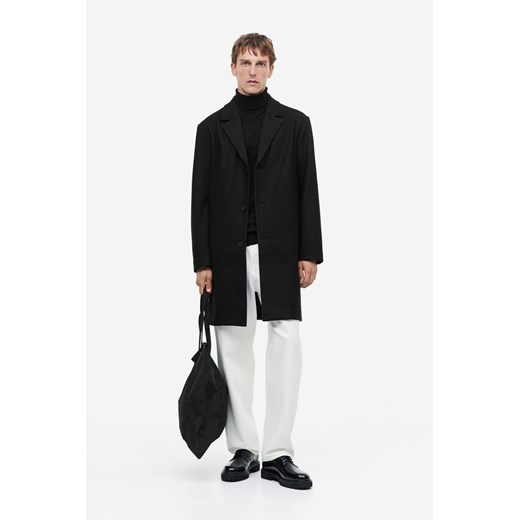 H & M - Płaszcz z domieszką wełny - Czarny ze sklepu H&M w kategorii Płaszcze męskie - zdjęcie 169591001