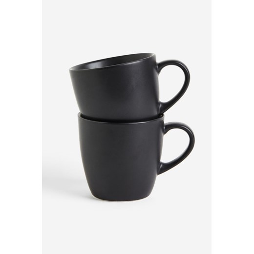 H & M - Porcelanowy kubek 2-pak - Czarny ze sklepu H&M w kategorii Kubki - zdjęcie 169591104
