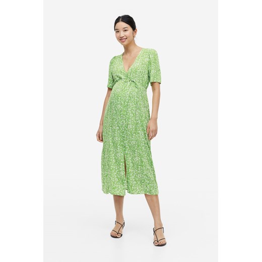 H & M - MAMA Sukienka z dekoltem w serek - Zielony H & M S H&M