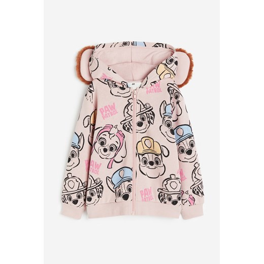 H & M - Rozpinana bluza z kapturem i z nadrukiem - Różowy ze sklepu H&M w kategorii Bluzy dziewczęce - zdjęcie 169591343