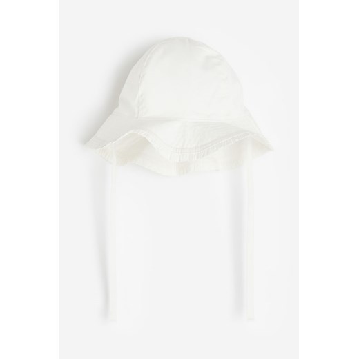 H & M - Bawełniana czapka przeciwsłoneczna - Biały ze sklepu H&M w kategorii Czapki dziecięce - zdjęcie 169591350
