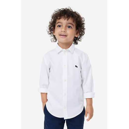 H & M - Bawełniana koszula - Biały ze sklepu H&M w kategorii Koszule chłopięce - zdjęcie 169591382