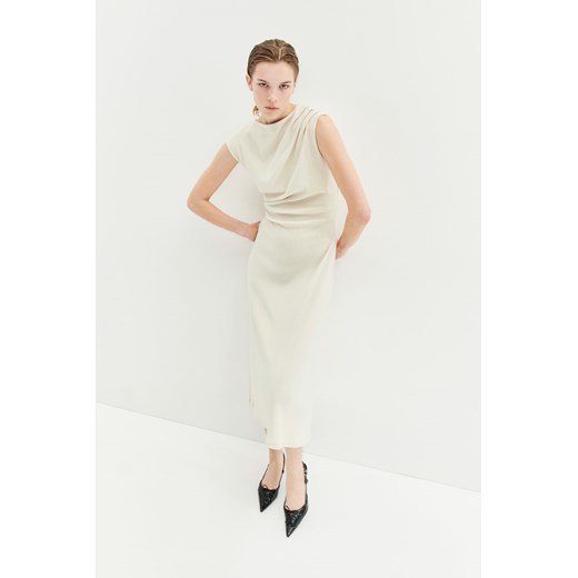 H & M - Drapowana sukienka dżersejowa - Beżowy H & M XS H&M