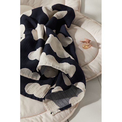 H & M - Kocyk niemowlęcy z muślinu - Niebieski ze sklepu H&M w kategorii Kocyki dziecięce - zdjęcie 169591673