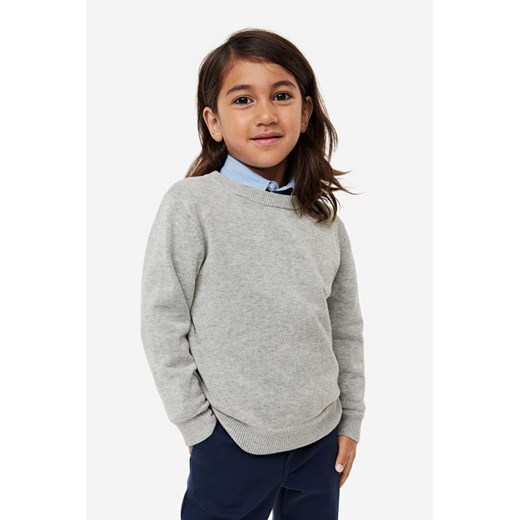 H & M - Bawełniany sweter - Szary ze sklepu H&M w kategorii Swetry chłopięce - zdjęcie 169591824