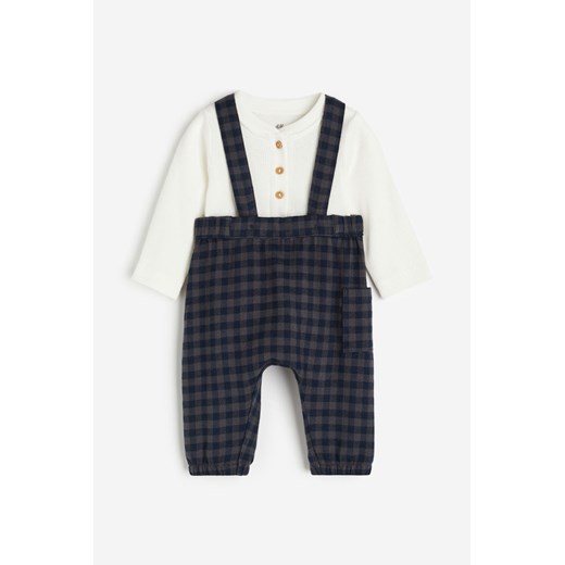 H & M - Bawełniany komplet 2-częściowy - Szary H & M 56 (1-2M) H&M