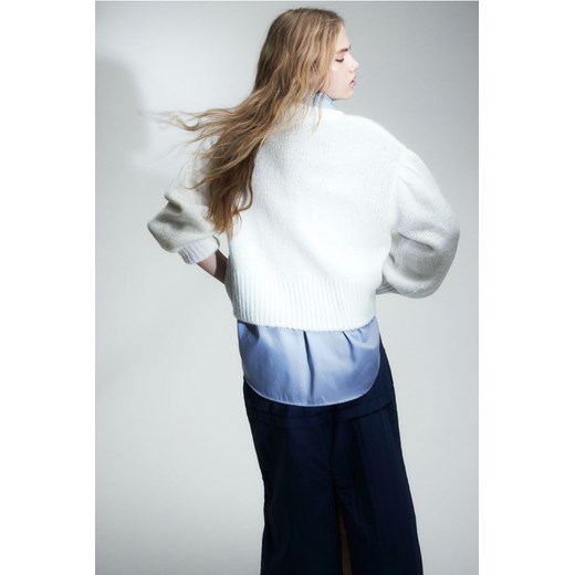 H & M - Sweter z baloniastym rękawem - Biały ze sklepu H&M w kategorii Swetry damskie - zdjęcie 169591960