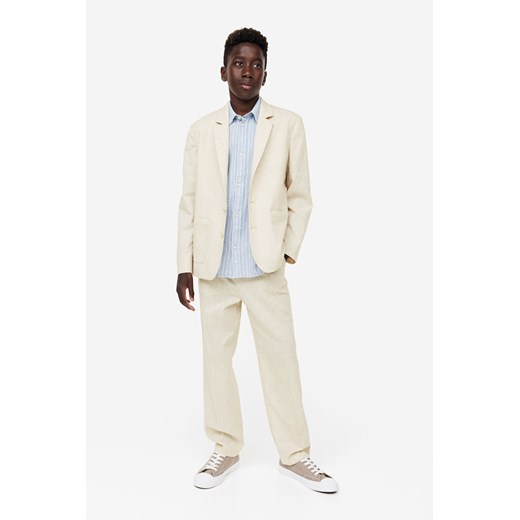 H & M - Garnitur z domieszką lnu - Beżowy H & M 134 (8-9Y) H&M