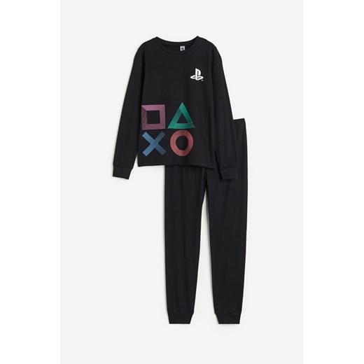 H & M - Dżersejowa piżama - Czarny ze sklepu H&M w kategorii Piżamy dziecięce - zdjęcie 169592122