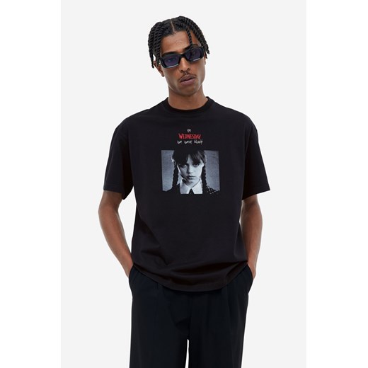H & M - T-shirt Loose Fit - Czarny ze sklepu H&M w kategorii T-shirty męskie - zdjęcie 169592142