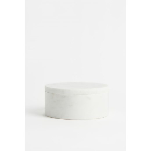 H & M - Duży pojemnik marmurowy - Biały ze sklepu H&M w kategorii Pudełka i pojemniki - zdjęcie 169592180