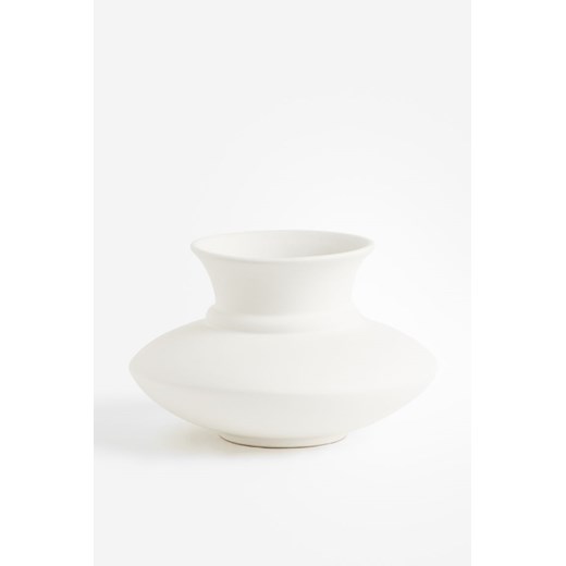 H & M - Niski wazon z kamionki - Biały ze sklepu H&M w kategorii Wazony - zdjęcie 169592263