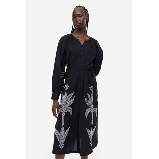 H & M - Haftowana sukienka - Czarny ze sklepu H&M w kategorii Sukienki - zdjęcie 169592334