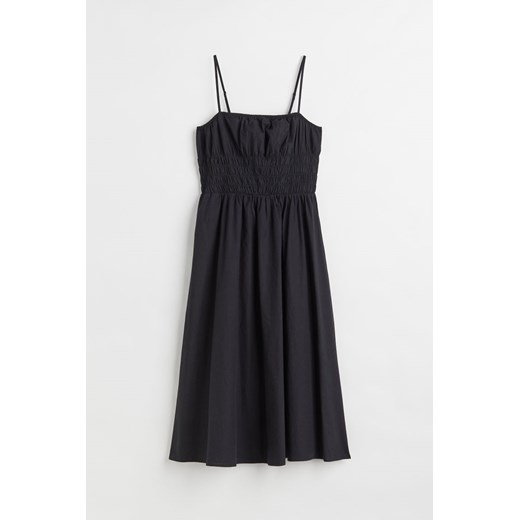 Sukienka czarna H & M z tkaniny na ramiączkach 