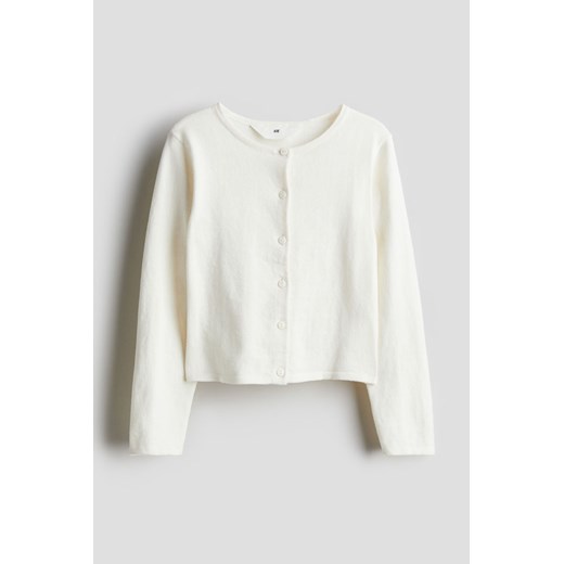 H & M - Bawełniany kardigan - Biały ze sklepu H&M w kategorii Swetry dziewczęce - zdjęcie 169592702