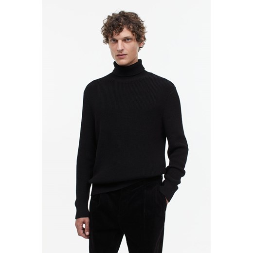 H & M - Sweter z golfem Regular Fit - Czarny ze sklepu H&M w kategorii Swetry męskie - zdjęcie 169592783
