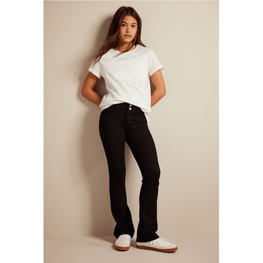 H & M - Spodnie z diagonalu Bootcut Leg - Czarny H & M 146 (10-11Y) H&M