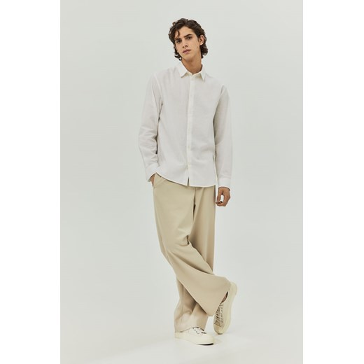 H & M - Koszula z domieszką lnu Regular Fit - Biały ze sklepu H&M w kategorii Koszule męskie - zdjęcie 169593410