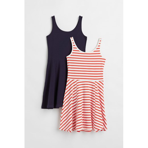 H & M - Dżersejowa sukienka 2-pak - Pomarańczowy ze sklepu H&M w kategorii Sukienki dziewczęce - zdjęcie 169593430