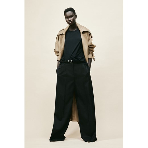 H & M - Szerokie spodnie wełniane - Czarny H & M 36 H&M