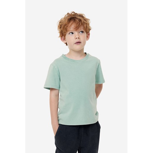 H & M - Bawełniany T-shirt - Zielony ze sklepu H&M w kategorii T-shirty chłopięce - zdjęcie 169593563