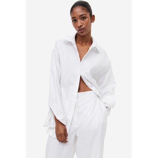 H & M - Koszula z koronkowym tyłem - Biały H & M XL H&M