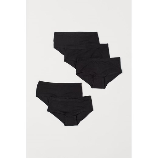 H & M - Bawełniane majtki 5-pak - Czarny ze sklepu H&M w kategorii Majtki dziecięce - zdjęcie 169593813