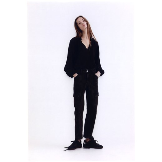 H & M - Dżinsowe spodnie cargo - Czarny ze sklepu H&M w kategorii Spodnie damskie - zdjęcie 169593972