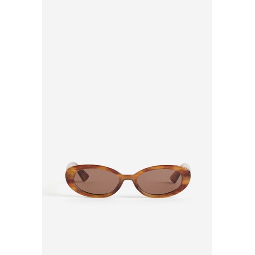 H & M - Owalne okulary przeciwsłoneczne - Beżowy H & M One Size H&M