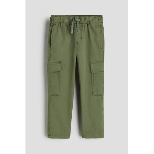 H & M - Spodnie cargo z diagonalu - Zielony ze sklepu H&M w kategorii Spodnie chłopięce - zdjęcie 169594101