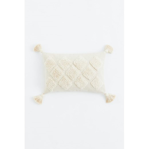 H & M - Poszewka na poduszkę zdobiona frędzlami - Biały ze sklepu H&M w kategorii Poszewki na poduszki - zdjęcie 169594153