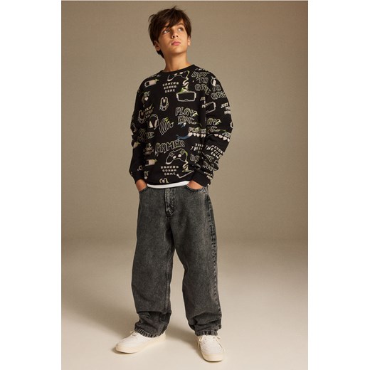 H & M - Comfort Stretch Baggy Fit Jeans - Szary ze sklepu H&M w kategorii Spodnie chłopięce - zdjęcie 169594392