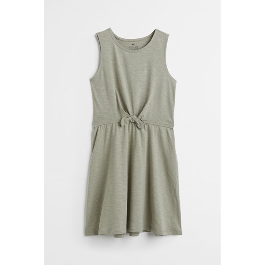 H & M - Sukienka z wiązanym detalem - Zielony ze sklepu H&M w kategorii Sukienki dziewczęce - zdjęcie 169594614