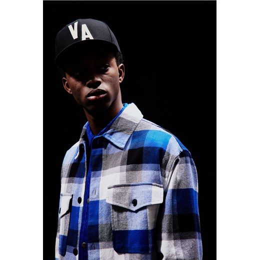H & M - Koszula wierzchnia z diagonalu Loose Fit - Niebieski ze sklepu H&M w kategorii Koszule męskie - zdjęcie 169594673