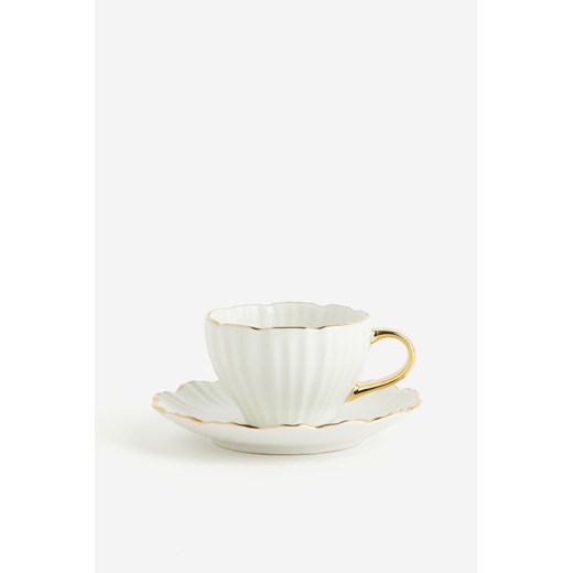 H & M - Porcelanowe filiżanki do espresso i spodki 2-pak - Biały H & M One Size H&M